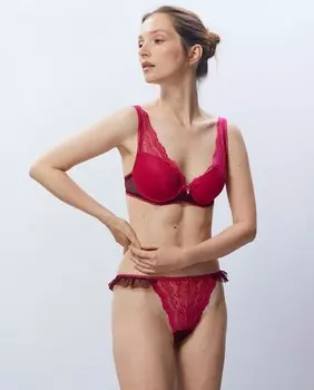 Кружевные стринги Sfera, фуксия