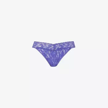 Кружевные стринги Signature Lace с цветочным узором Hanky Panky, цвет wild violet