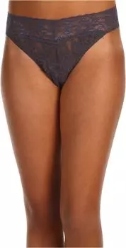Кружевные стринги Signature с оригинальной посадкой Hanky Panky, цвет Granite