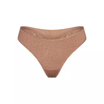 Кружевные стринги SKIMS Shine Foundations, цвет Sienna Micro Leopard Print