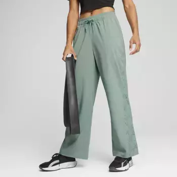 Кружевные тканые женские брюки Puma, зеленый