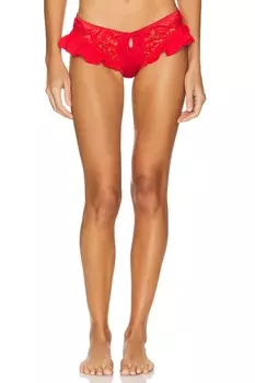 Кружевные трусики с рюшами Butterfly от For Love & Lemons, red