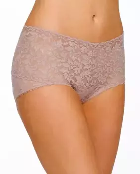 Кружевные трусики с высокой талией Hanky Panky, коричневый