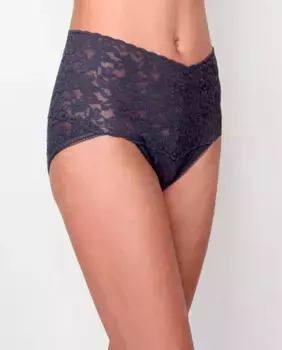 Кружевные трусики с высокой талией Hanky Panky, темно-серый