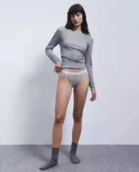 Кружевные трусики Sfera, серый