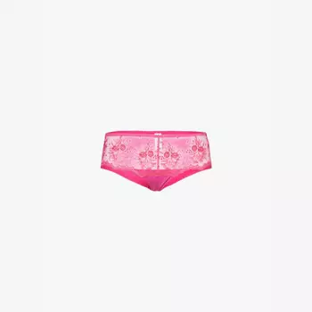 Кружевные трусики-шорты Intrigue с низкой посадкой Simone Perele, розовый