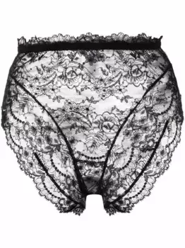Кружевные трусы-брифы с завышенной талией DOLCE & GABBANA, черный