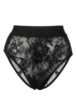 Кружевные трусы-брифы с завышенной талией DOLCE & GABBANA, черный