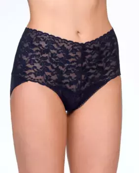 Кружевные трусы с высокой талией и высокой талией Hanky Panky, тёмно-синий