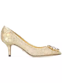 Кружевные туфли-лодочки Bellucci DOLCE & GABBANA, металлик