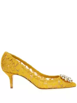 Кружевные туфли-лодочки Bellucci DOLCE & GABBANA, желтый