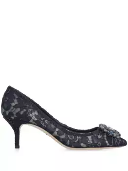 Кружевные туфли на каблуке DOLCE & GABBANA, синий