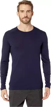 Кружево Oasis средней плотности с длинными рукавами из шерсти мериноса Icebreaker, цвет Midnight Navy 1