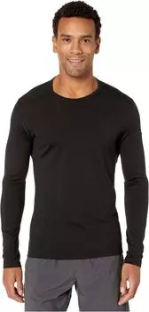 Кружево Oasis средней плотности с длинными рукавами из шерсти мериноса Icebreaker, черный