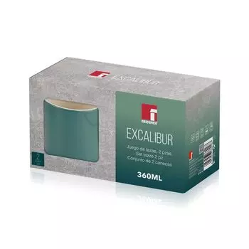 Кружка Bergner с ручкой керамогранит зелено-кремовая 360 мл, зеленый