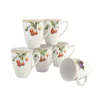 Кружка CreaTable «Кофейная кружка Flora Orchard», (набор, 6 шт.), набор чашек, 6 шт, белый