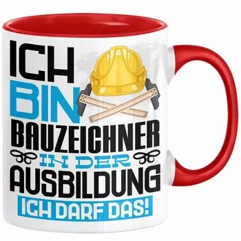 Кружка для обучения чертежника-строителя, подарок Я обучаюсь чертежнику-строителю, я могу сделать этот подарок, сказав (красный) Trendation