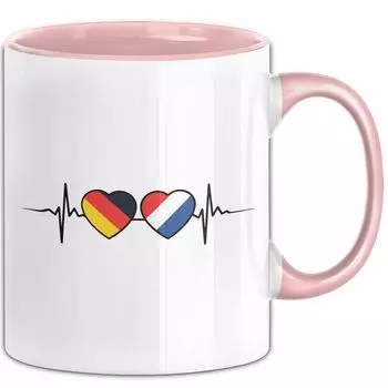 Кружка Германия Нидерланды Голландский флаг Идея подарка Голландское сердцебиение (розовое) Trendation, розовый