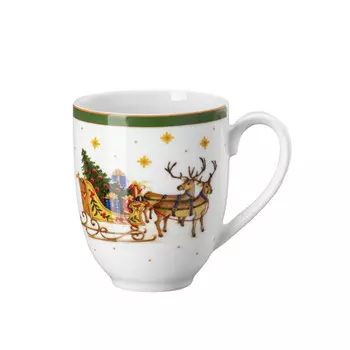 Кружка Happy Wintertime Green с ручкой 0,40 л Hutschenreuther, красочный/зеленый