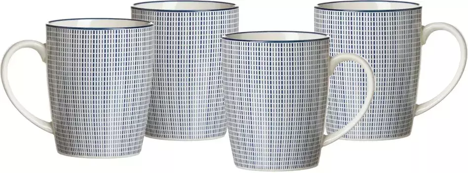 Кружка Ritzenhoff & Breker "ROYAL MAKOTO", (набор, 4 шт.), 4 шт 8х10 см, белый/синий