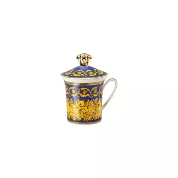 Кружка с крышкой 30 Years Edition Floralia Blue Versace, синий