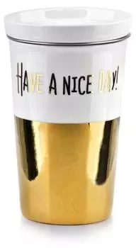 Кружка с крышкой gold chic Mondex, желтый