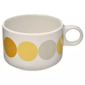 Кружка, точечный узор бело-желтый, 28 кл. BRGGAN IKEA