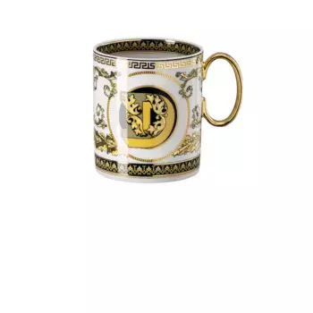 Кружка Virtus Alphabet D Versace, белый/черный