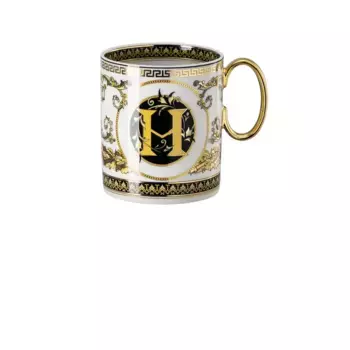 Кружка Virtus Alphabet H Versace, белый/черный
