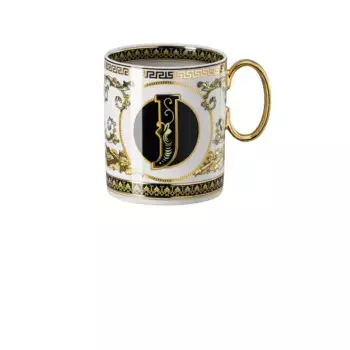 Кружка Virtus Alphabet J Versace, белый/черный