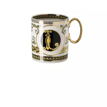 Кружка Virtus Alphabet L Versace, белый/черный