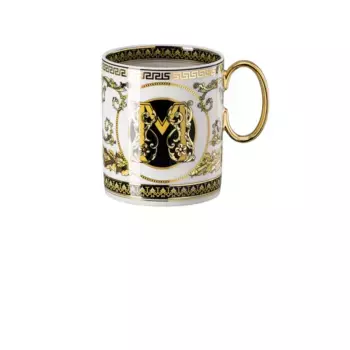 Кружка Virtus Alphabet M Versace, белый/черный