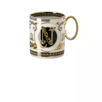 Кружка Virtus Alphabet N Versace, белый/черный