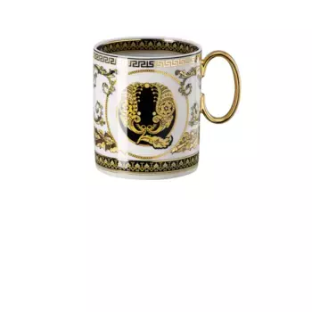 Кружка Virtus Alphabet Q Versace, белый/черный