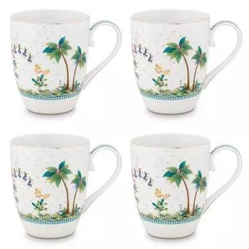 Кружки jolie dots ii (набор из 4 шт.) Pip Studio, белый