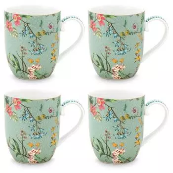 Кружки jolie flowers i (набор из 4 шт.) Pip Studio, белый