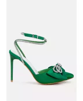 Крылатые босоножки на высоком каблуке с отделкой из страз London Rag, черный