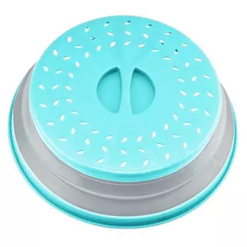 Крышка для микроволновой печи, прозрачный складной TPR, теплоизоляция, защита от брызг для микроволновой печи, кухонный инструмент, небесно-голубой Hameb