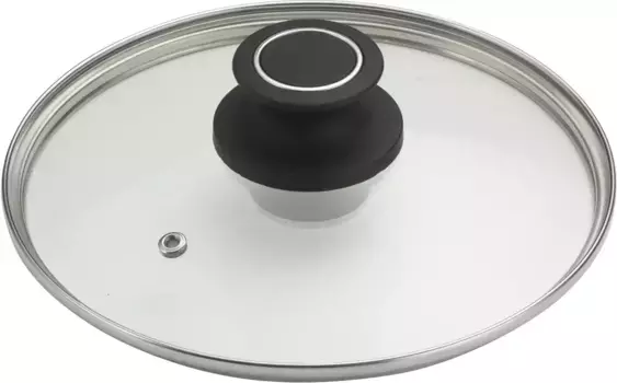 Крышка PINTINOX "Power", (набор, 3 шт.), стекло с пластиковой ручкой, можно мыть в посудомоечной машине 16 см, цвет transparent-edelstahlfarben-schwarz