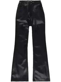 Ksubi расклешенные брюки из искусственной кожи, черный