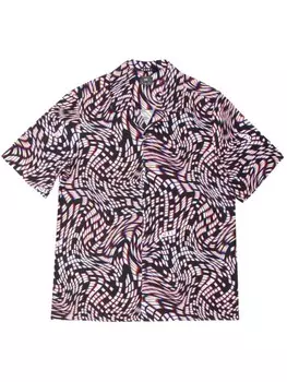 Ksubi рубашка с абстрактным принтом на пуговицах, черный