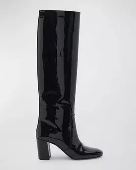Кто запатентовал сапоги до колена на блочном каблуке Saint Laurent, цвет Nero