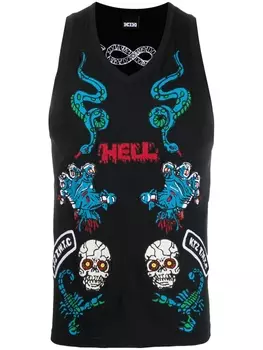 Ktz топ Patches без рукавов, черный