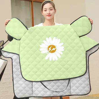 Куанг-Чи электромобиль лобовое стекло одеяло летний солнцезащитный крем тонкий аккумулятор мотоцикл ветрозащитный и водонепроницаемый трамвай лето весна и осень солнцезащитный козырек молния хризантема светло-зеленый большой узор Kuang-Chi