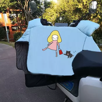 Kuang-Chi электромобиль мотоциклетное одеяло на лобовое стекло весна, осень и зима двухсторонний водонепроницаемый электромобиль аккумулятор лобовое стекло автомобиля синий девушка и кошка