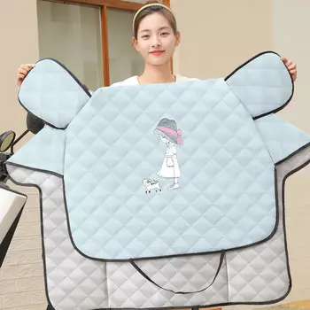 Куанг-Чи лобовое стекло электромобиля лето тонкий аккумулятор мотоцикл трамвай лето весна и осень маленькая девочка синий большой узор Kuang-Chi