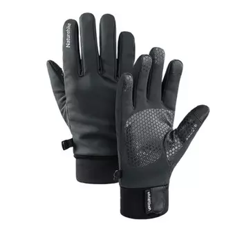 Kuang-Chi Зимние уличные бархатные теплые перчатки Спортивные перчатки для бега и велоспорта - черные NH19S005-T Размер M