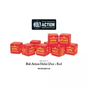 Кубики приказов для действий с болтом — красные (12), Bolt Action - Core & Assorted