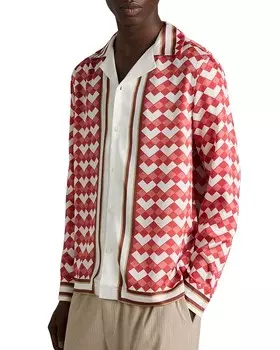 Кубинская рубашка с длинными рукавами REISS Pagola, красный