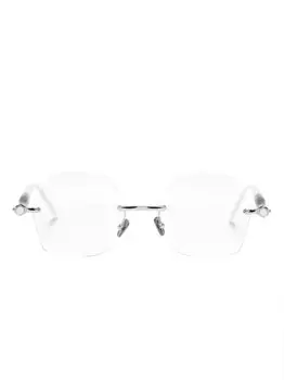 Kuboraum очки в геометричной оправе с логотипом, серый